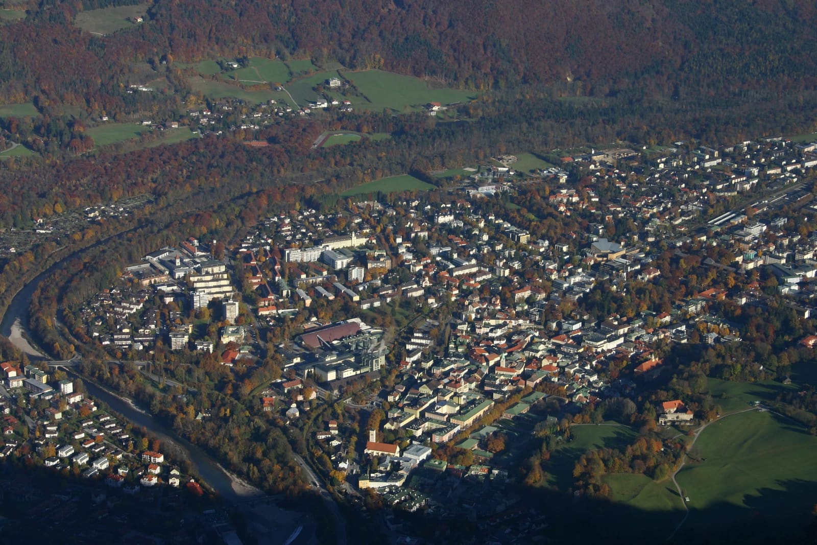 Blick vom Predigtstuhl über Bad Reichenhall und das Salzachtal